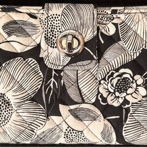 Vera Bradley Black and White Floral Quilted Clutch